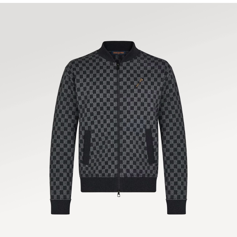 Louie Vuitton Damier Jacquard Zip-Through Bomber